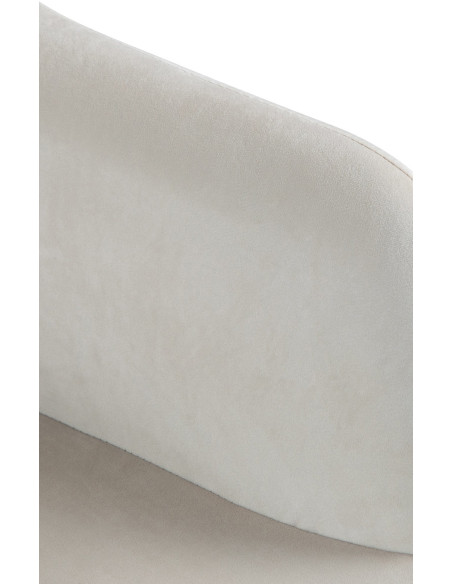 Tabouret de bar réglable haut de gamme en Velours Blanc crème Métal Argenté Mirexa - 7