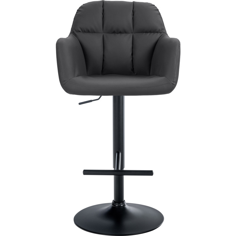 Tabouret de bar réglable haut de gamme en Polyuréthane Noir Métal Noir Mirexa - 2