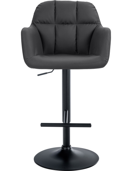 Tabouret de bar réglable haut de gamme en Polyuréthane Noir Métal Noir Mirexa - 2