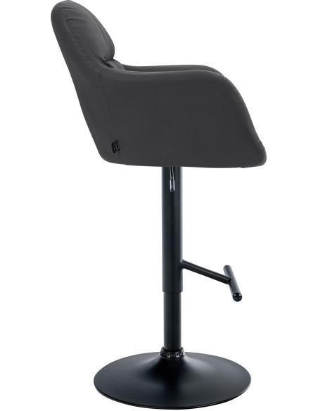 Tabouret de bar réglable haut de gamme en Polyuréthane Noir Métal Noir Mirexa - 3