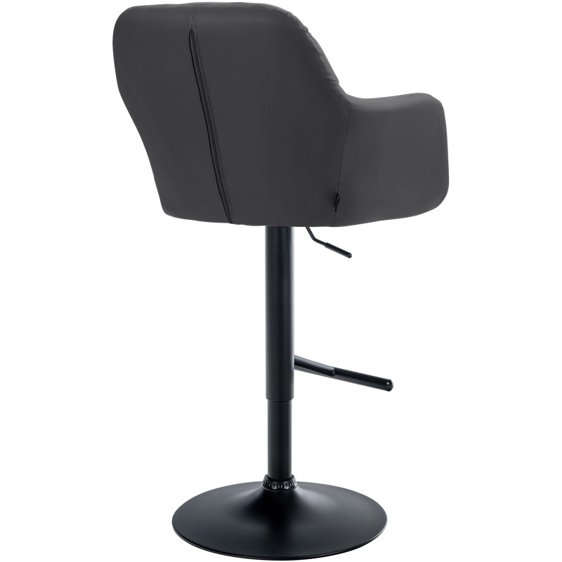 Tabouret de bar réglable haut de gamme en Polyuréthane Noir Métal Noir Mirexa - 4