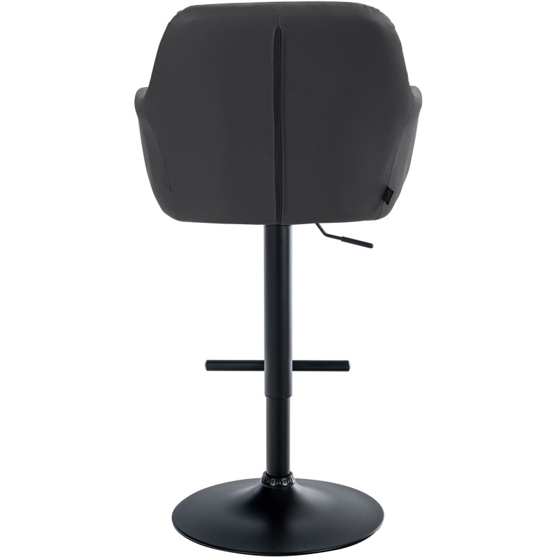 Tabouret de bar réglable haut de gamme en Polyuréthane Noir Métal Noir Mirexa - 5