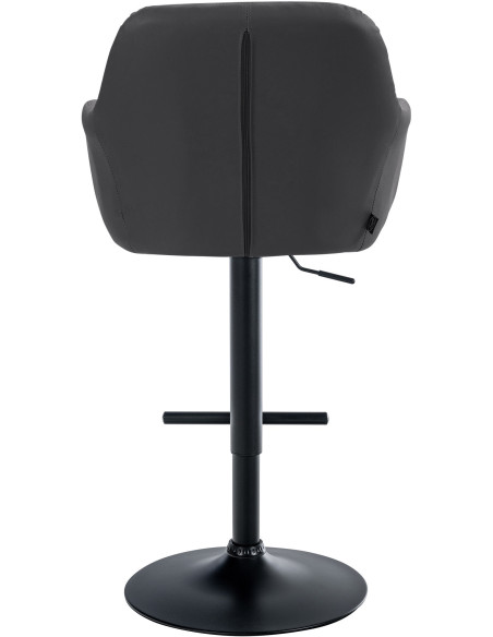 Tabouret de bar réglable haut de gamme en Polyuréthane Noir Métal Noir Mirexa - 5