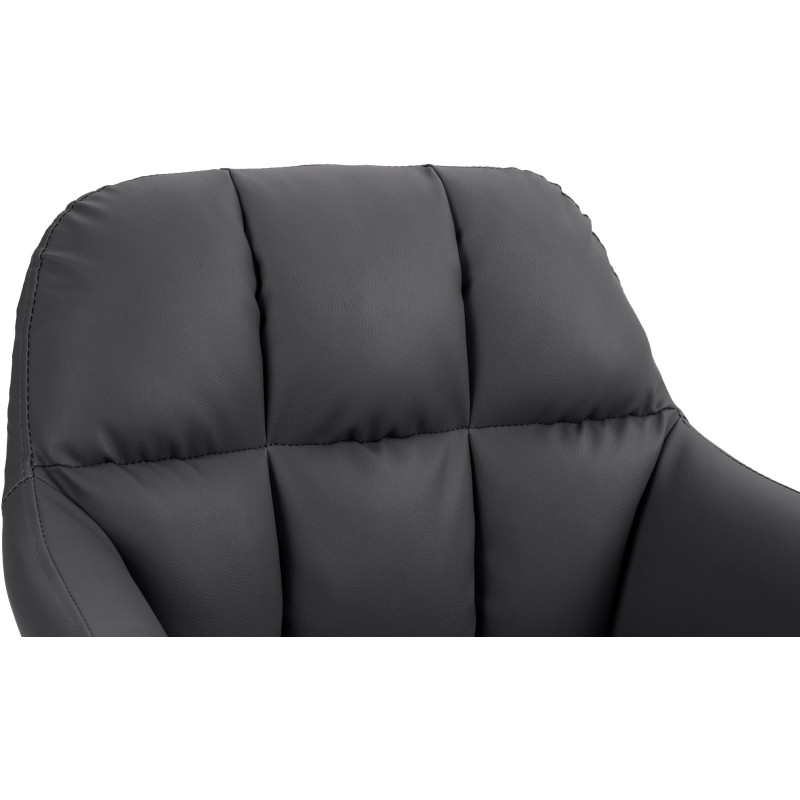 Tabouret de bar réglable haut de gamme en Polyuréthane Noir Métal Noir Mirexa - 6