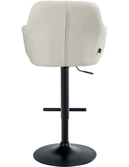 Tabouret de bar réglable haut de gamme en Polyuréthane Blanc crème Métal Noir Mirexa - 5