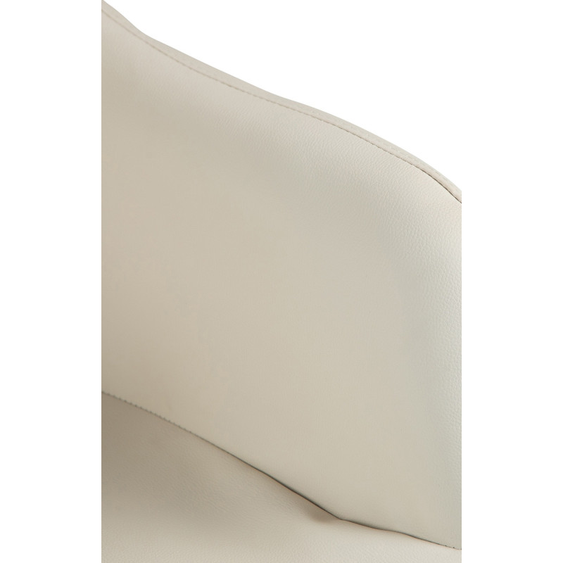 Tabouret de bar réglable haut de gamme en Polyuréthane Blanc crème Métal Noir Mirexa - 7