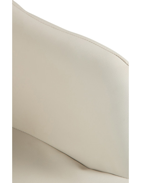 Tabouret de bar réglable haut de gamme en Polyuréthane Blanc crème Métal Noir Mirexa - 7