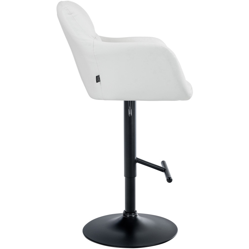 Tabouret de bar réglable haut de gamme en Polyuréthane Blanc Métal Noir Mirexa - 3