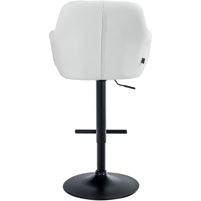 Tabouret de bar réglable haut de gamme en Polyuréthane Blanc Métal Noir Mirexa - 5