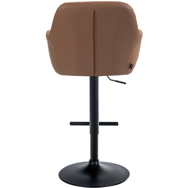 Tabouret de bar réglable haut de gamme en Polyuréthane Marron clair Métal Noir Mirexa - 5