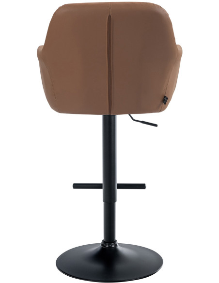Tabouret de bar réglable haut de gamme en Polyuréthane Marron clair Métal Noir Mirexa - 5