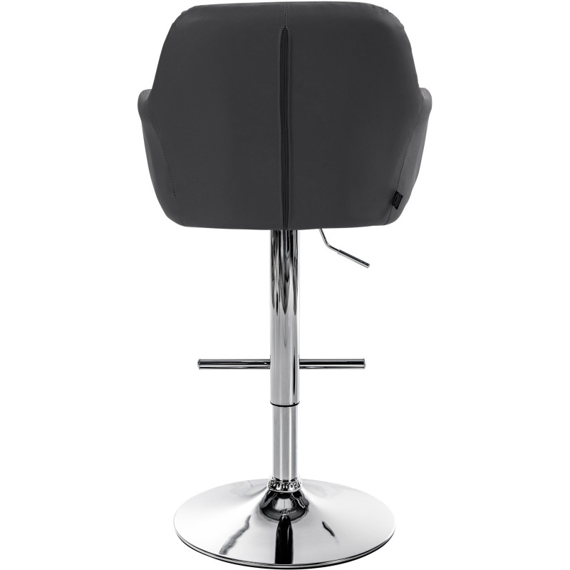 Tabouret de bar réglable haut de gamme en Polyuréthane Noir Métal Argenté Mirexa - 5