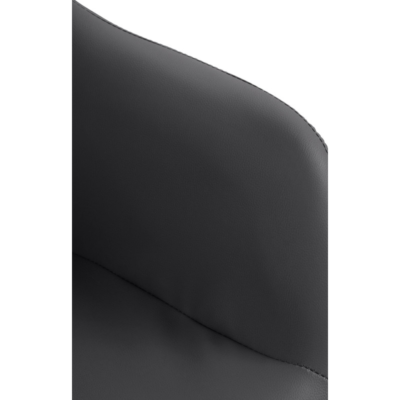 Tabouret de bar réglable haut de gamme en Polyuréthane Noir Métal Argenté Mirexa - 7