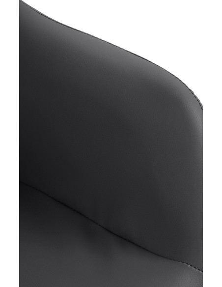 Tabouret de bar réglable haut de gamme en Polyuréthane Noir Métal Argenté Mirexa - 7