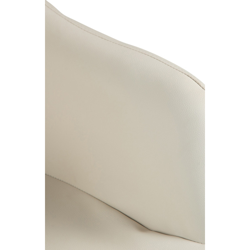 Tabouret de bar réglable haut de gamme en Polyuréthane Blanc crème Métal Argenté Mirexa - 7