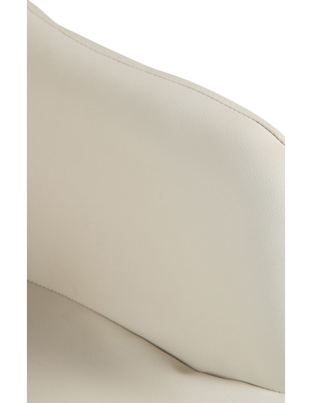 Tabouret de bar réglable haut de gamme en Polyuréthane Blanc crème Métal Argenté Mirexa - 7
