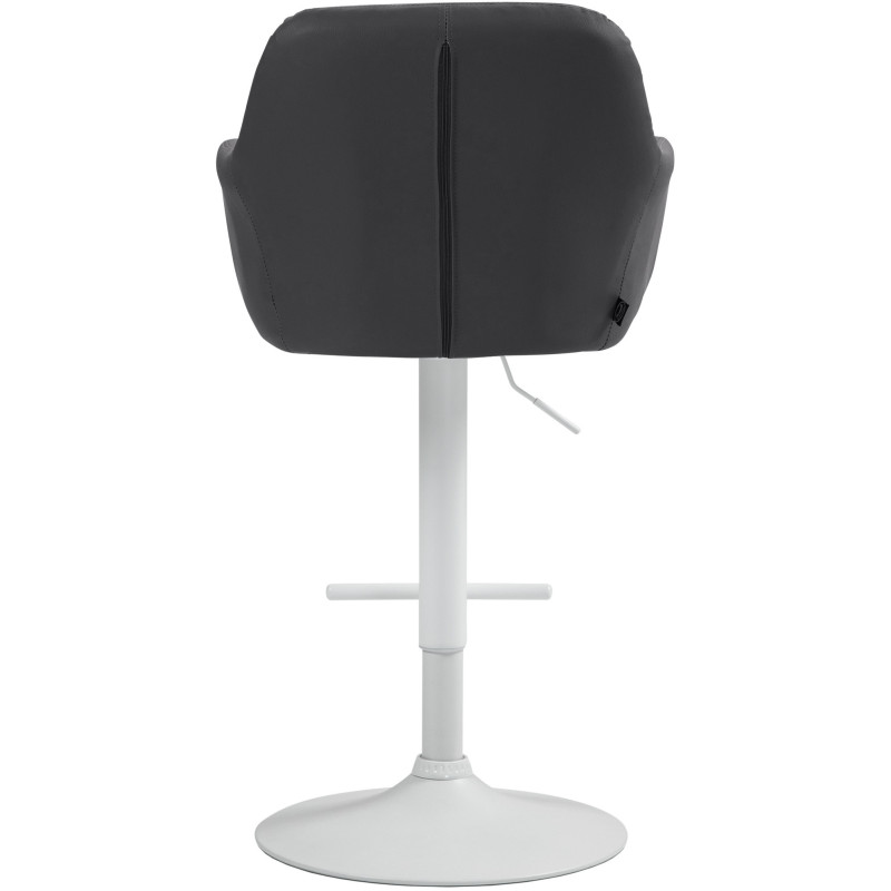Tabouret de bar réglable haut de gamme en Polyuréthane Noir Métal Blanc Mirexa - 5