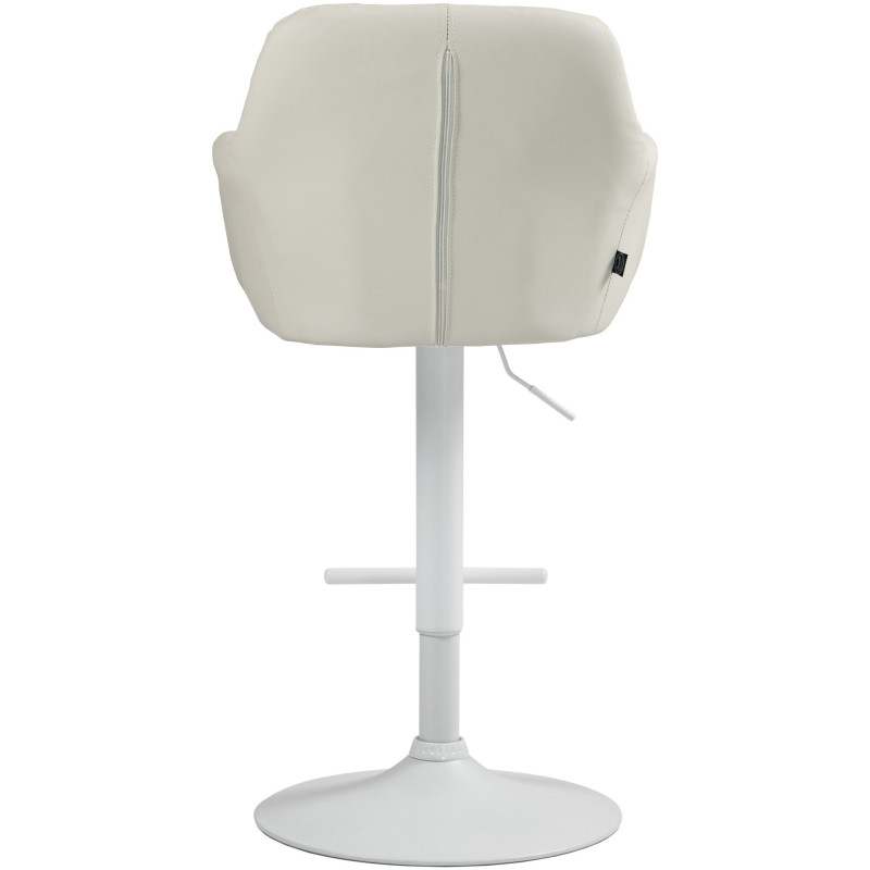 Tabouret de bar réglable haut de gamme en Polyuréthane Blanc crème Métal Blanc Mirexa - 5