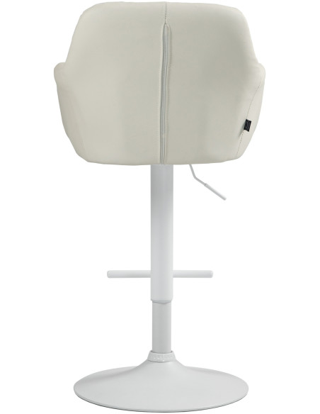 Tabouret de bar réglable haut de gamme en Polyuréthane Blanc crème Métal Blanc Mirexa - 5