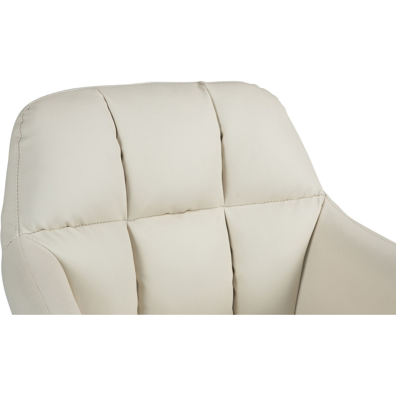 Tabouret de bar réglable haut de gamme en Polyuréthane Blanc crème Métal Blanc Mirexa - 6