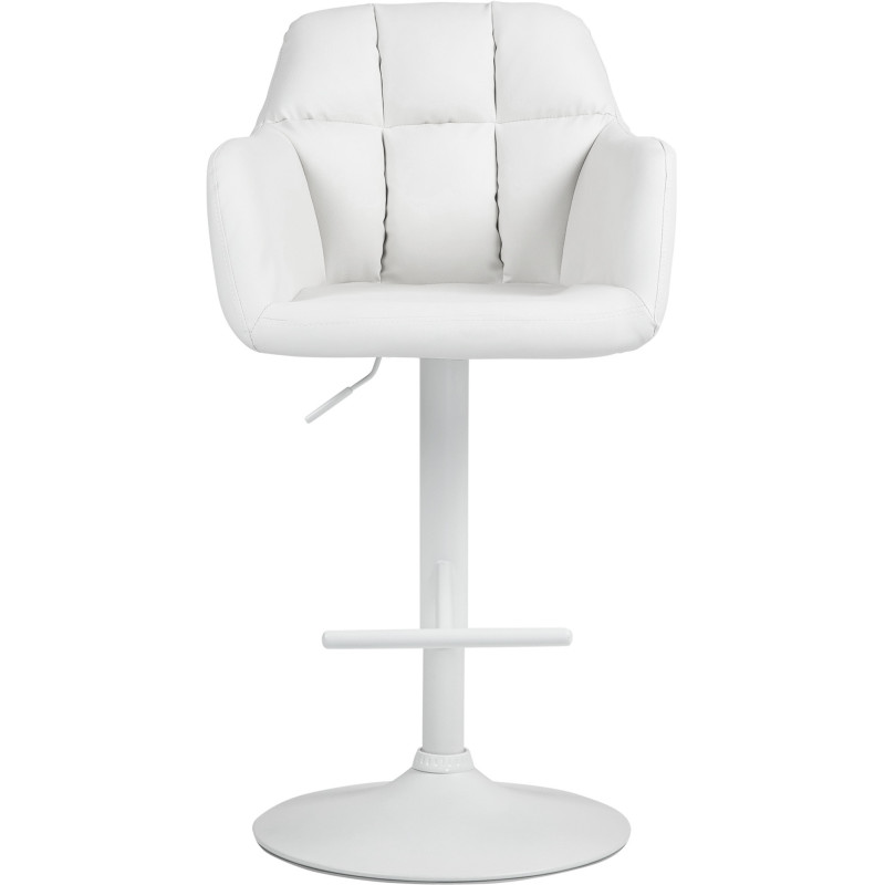 Tabouret de bar réglable haut de gamme en Polyuréthane Blanc Métal Blanc Mirexa - 2