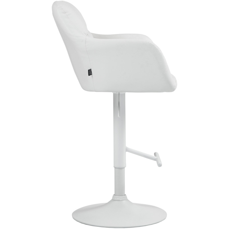Tabouret de bar réglable haut de gamme en Polyuréthane Blanc Métal Blanc Mirexa - 3
