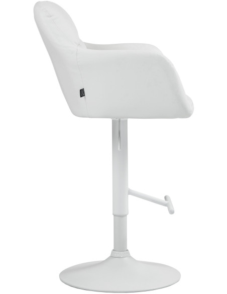 Tabouret de bar réglable haut de gamme en Polyuréthane Blanc Métal Blanc Mirexa - 3