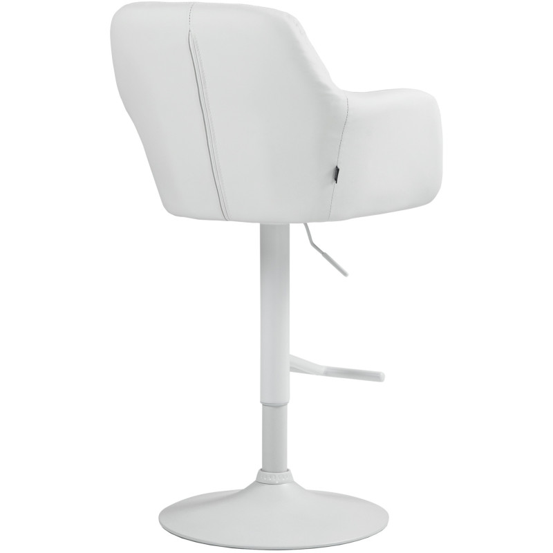 Tabouret de bar réglable haut de gamme en Polyuréthane Blanc Métal Blanc Mirexa - 4