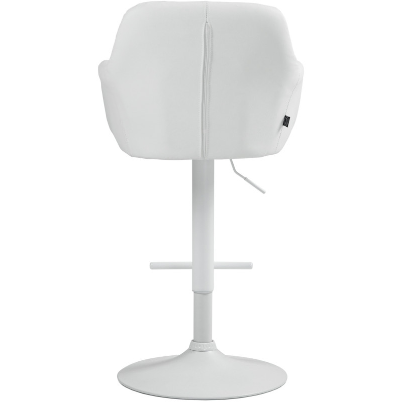 Tabouret de bar réglable haut de gamme en Polyuréthane Blanc Métal Blanc Mirexa - 5