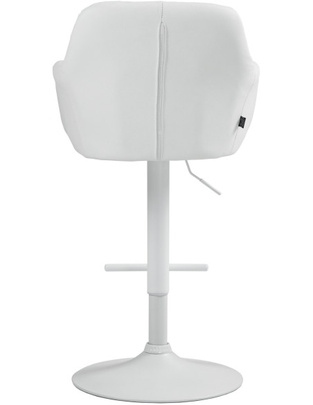 Tabouret de bar réglable haut de gamme en Polyuréthane Blanc Métal Blanc Mirexa - 5