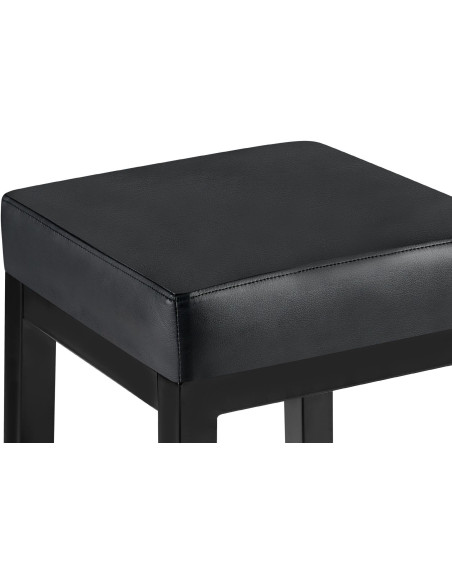 Tabouret de bar carré Hauteur 85 cm en Polyuréthane Noir Métal Noir Havria - 2