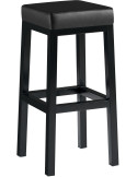 Tabouret de bar métal noir et revêtement PU noir H83 x L37 x P37 cm Havria