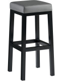 Tabouret de bar carré 85 cm polyuréthane gris métal noir Havria