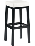 Tabouret de bar carré 85 cm blanc polyuréthane métal noir Havria