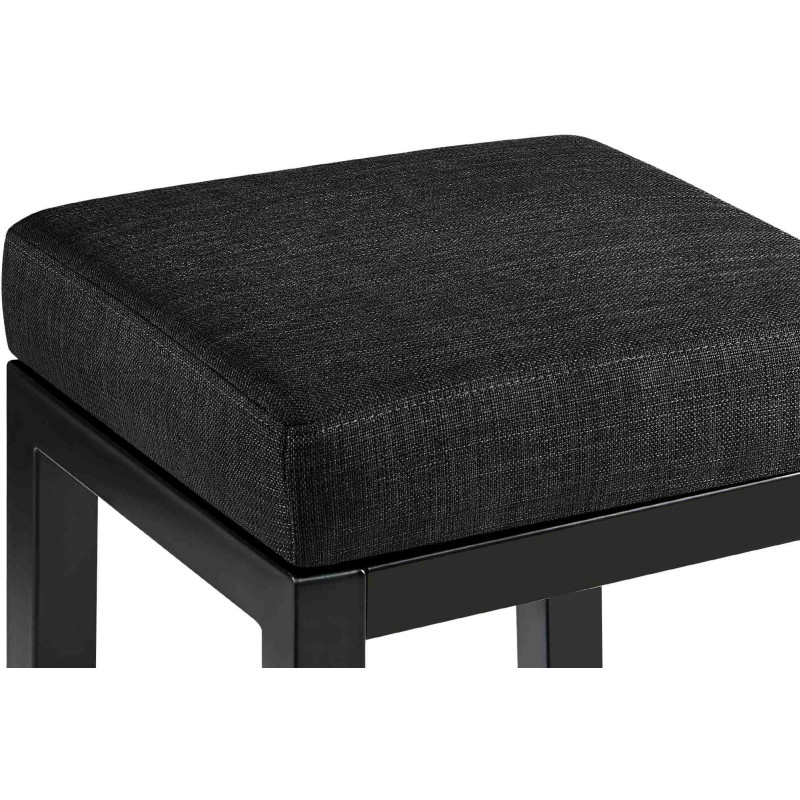 Tabouret de bar carré Hauteur 85 cm en Tissu Gris foncé Métal Noir Havria - 2