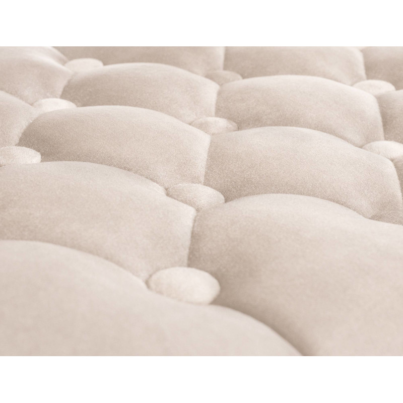 Tabouret de bar haut de gamme en Velours Blanc crème Métal Argenté Nyvris - 2