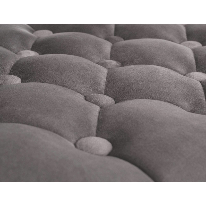 Tabouret de bar haut de gamme en Velours Gris Métal Argenté Nyvris - 2