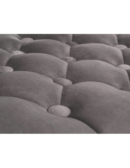 Tabouret de bar haut de gamme en Velours Gris Métal Argenté Nyvris - 2