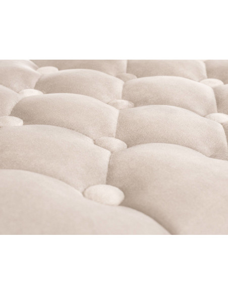 Tabouret de bar haut de gamme en Velours Blanc crème Métal Noir Nyvris - 2