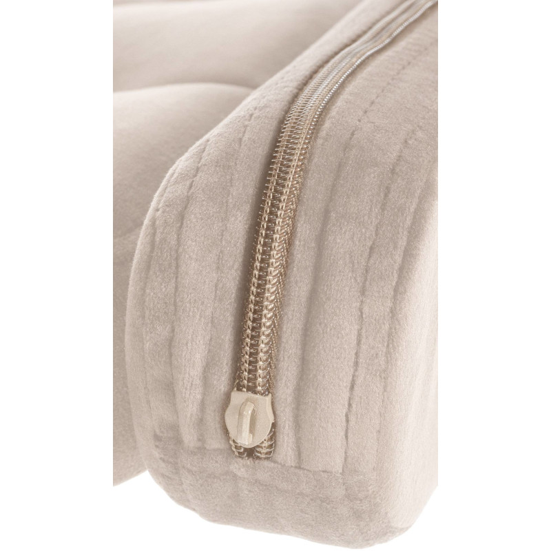 Tabouret de bar haut de gamme en Velours Blanc crème Métal Noir Nyvris - 3