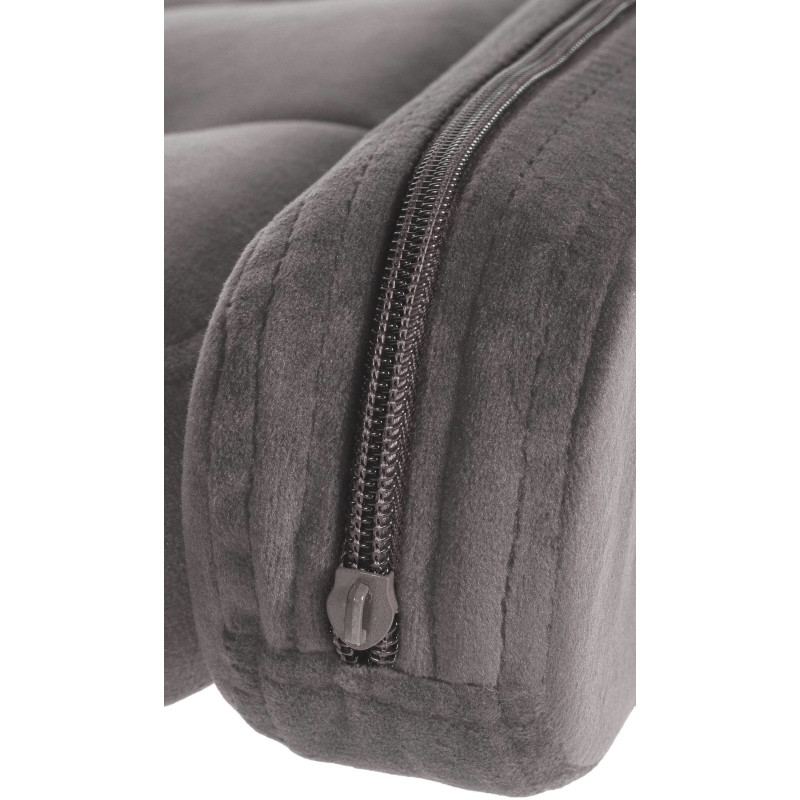 Tabouret de bar haut de gamme en Velours Gris Métal Noir Nyvris - 3