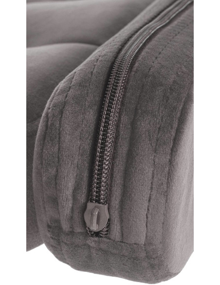 Tabouret de bar haut de gamme en Velours Gris Métal Noir Nyvris - 3