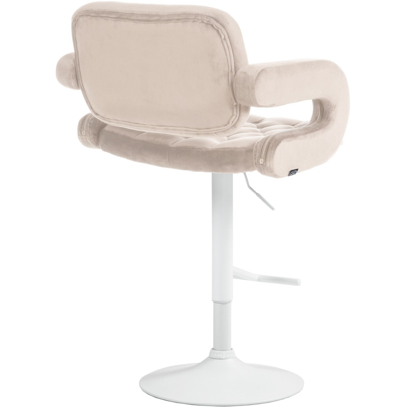 Tabouret de bar haut de gamme en Velours Blanc crème Métal Blanc Nyvris - 2