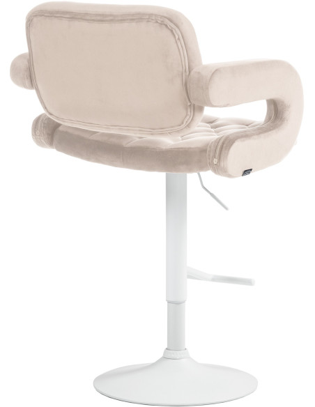 Tabouret de bar haut de gamme en Velours Blanc crème Métal Blanc Nyvris - 2