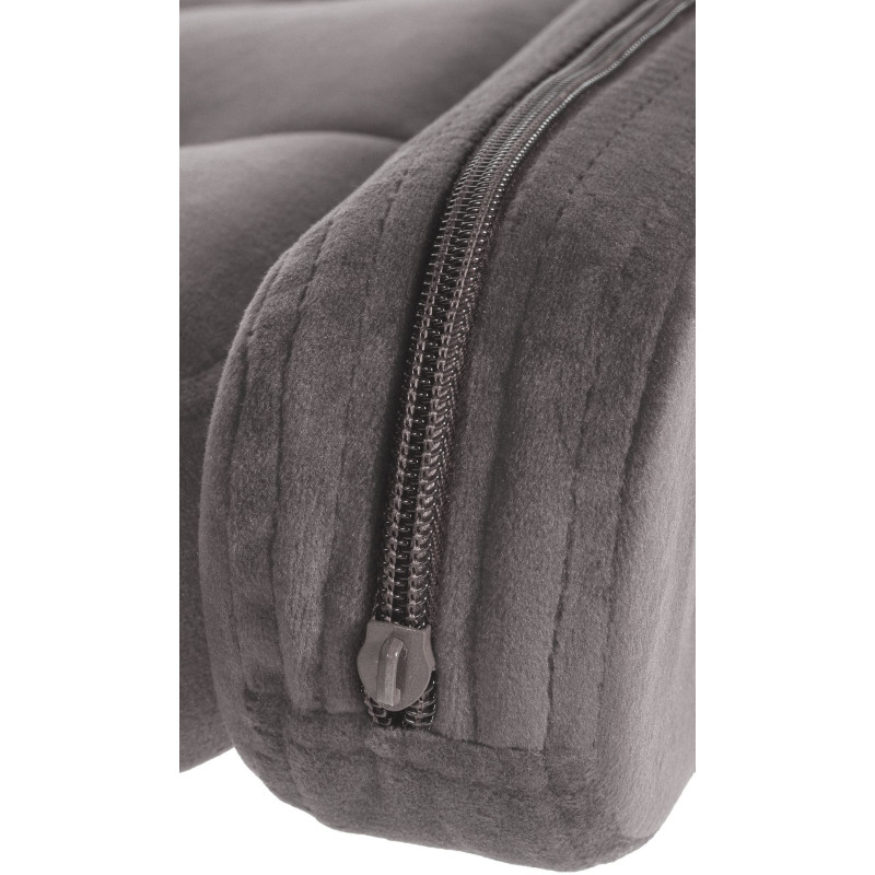 Tabouret de bar haut de gamme en Velours Gris Métal Blanc Nyvris - 3