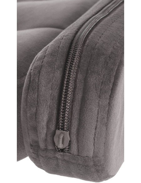 Tabouret de bar haut de gamme en Velours Gris Métal Blanc Nyvris - 3