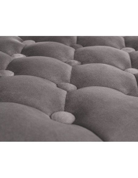 Tabouret de bar haut de gamme en Velours Gris Métal Blanc Nyvris - 4