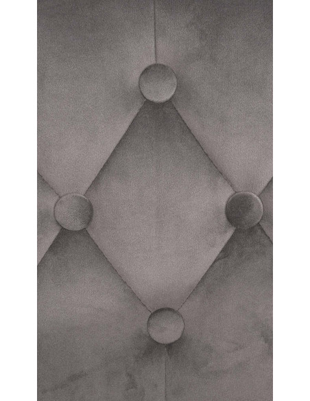 Tabouret de bar haut de gamme en Velours Gris Métal Blanc Nyvris - 5