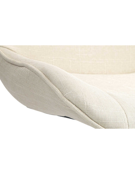 Tabouret de bar design en Tissu Blanc crème Métal Argenté Fylven - 6