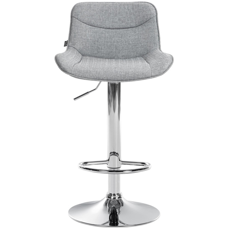 Tabouret de bar design en Tissu Gris Métal Argenté Fylven - 2